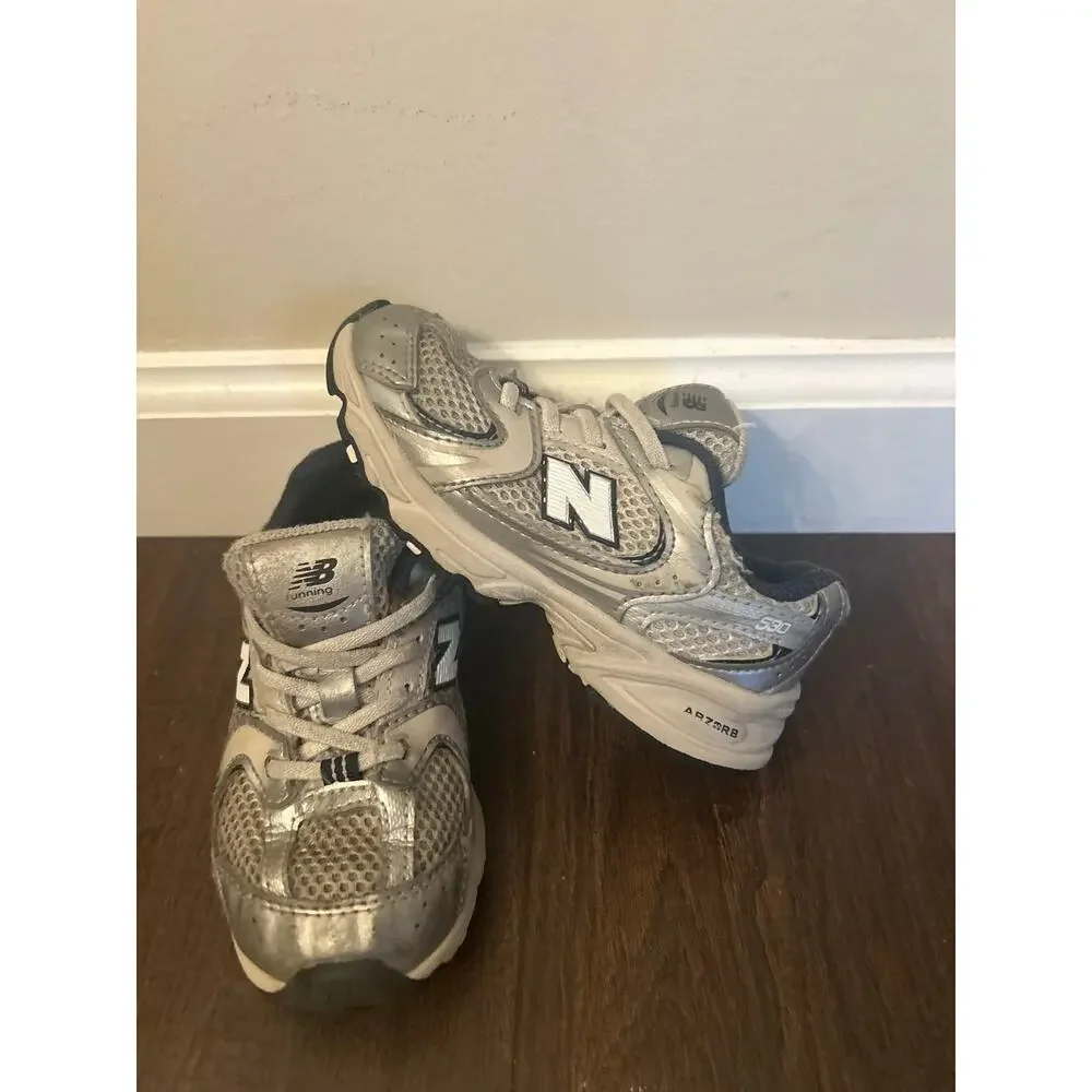 New Balance 530 Toddler Shoes Sz 10 Silver Grey Athleisure Back To School Play